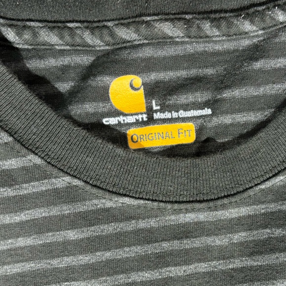 Carhartt Original Fit Short Sleeve Shirt Black Stripe Size Large - Picture 4 of 5